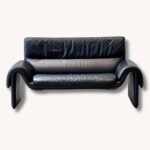 Schwarzes De Sede DS-2011 Ledersofa, 1980er Jahre