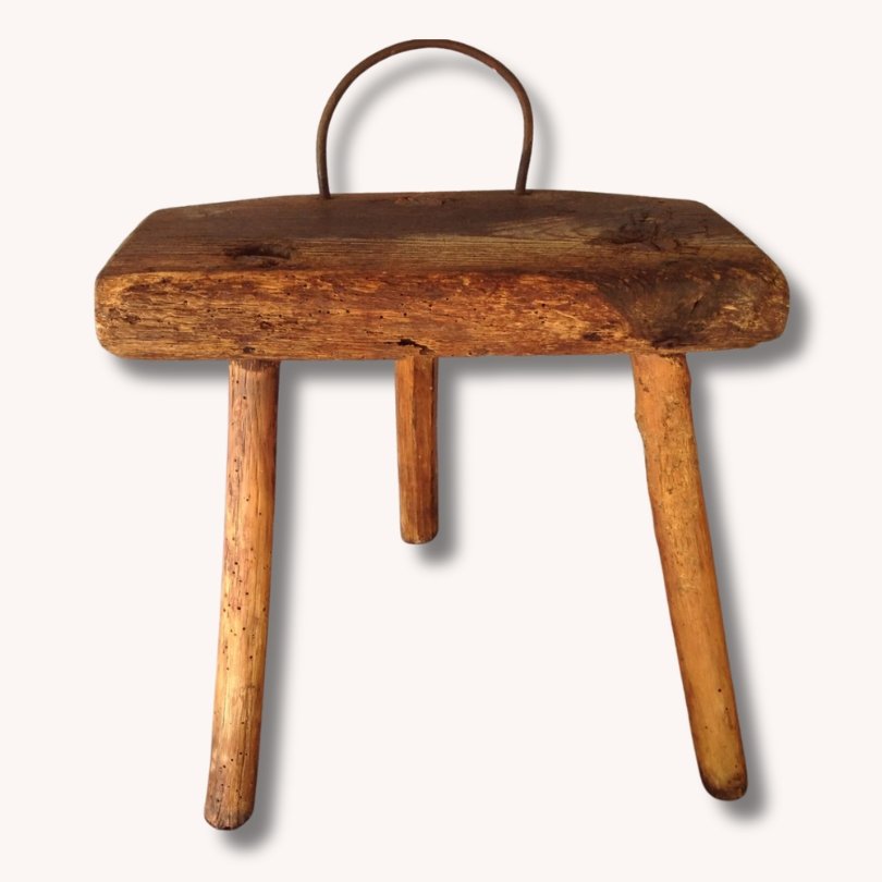 Vintage tabouret Brutalist - anthroposophische Hocker