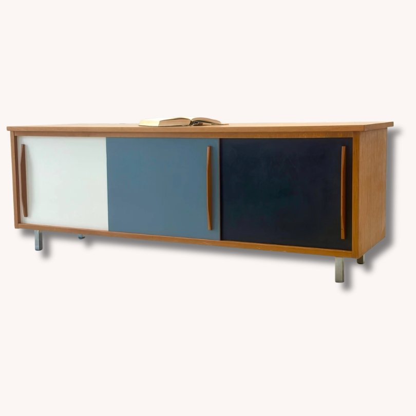Schweizer Mid-Century Schiebetür-Sideboard von Wohnbedarf AG Basel, 1950er-60er Jahre-vintage-secondhand-gebraucht-schweiz (Instagram Post) Schweizer Mid-Century Schiebetür-Sideboard von Wohnbedarf AG Basel, 1950er/60er Jahre